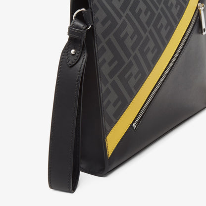 Fendi Diagonal Clutch Grey Fabric Pouch