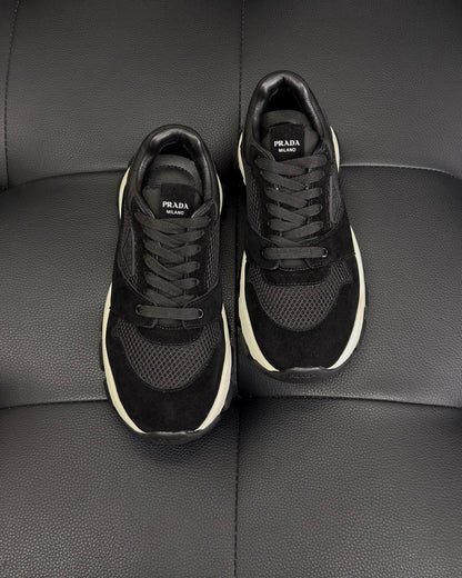 Prada Mesh Fabric and Suede Sneakers "Black"
