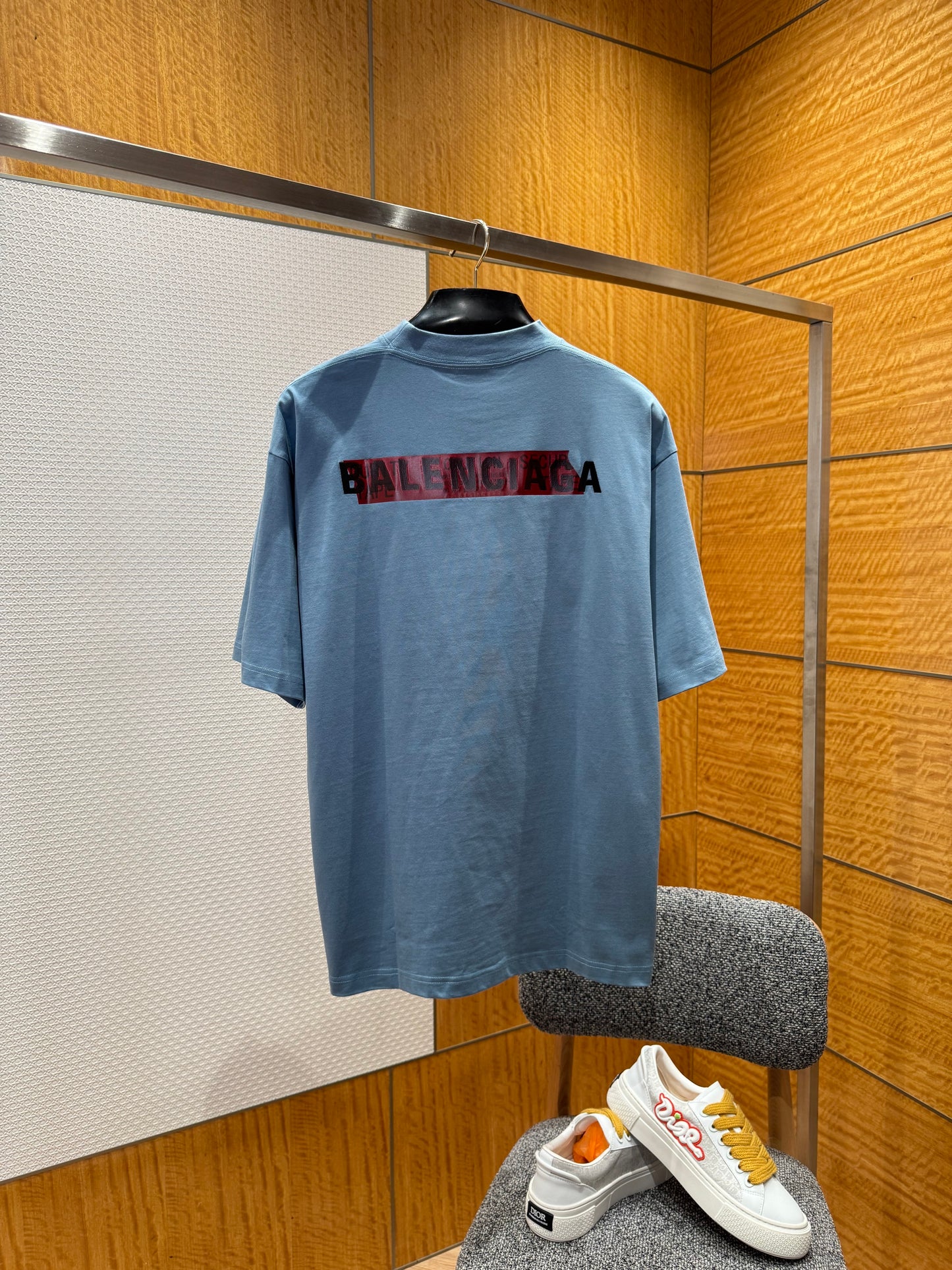 Balenciaga Taped Back T-Shirt "Blue"