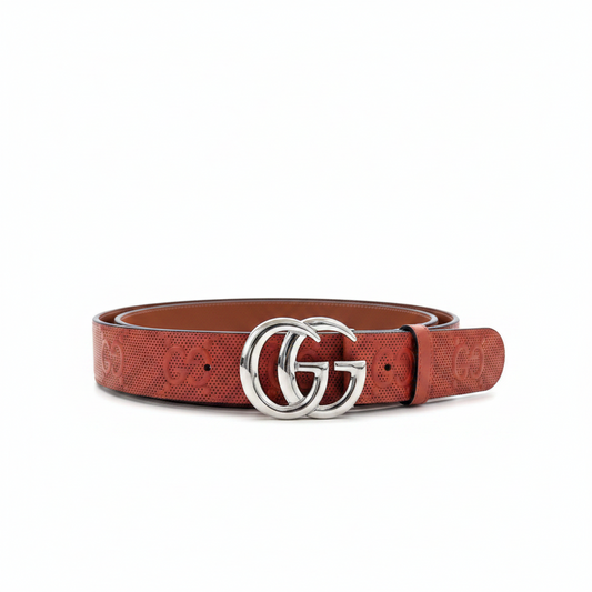 Gucci GG Marmont Leather Belt "Red"