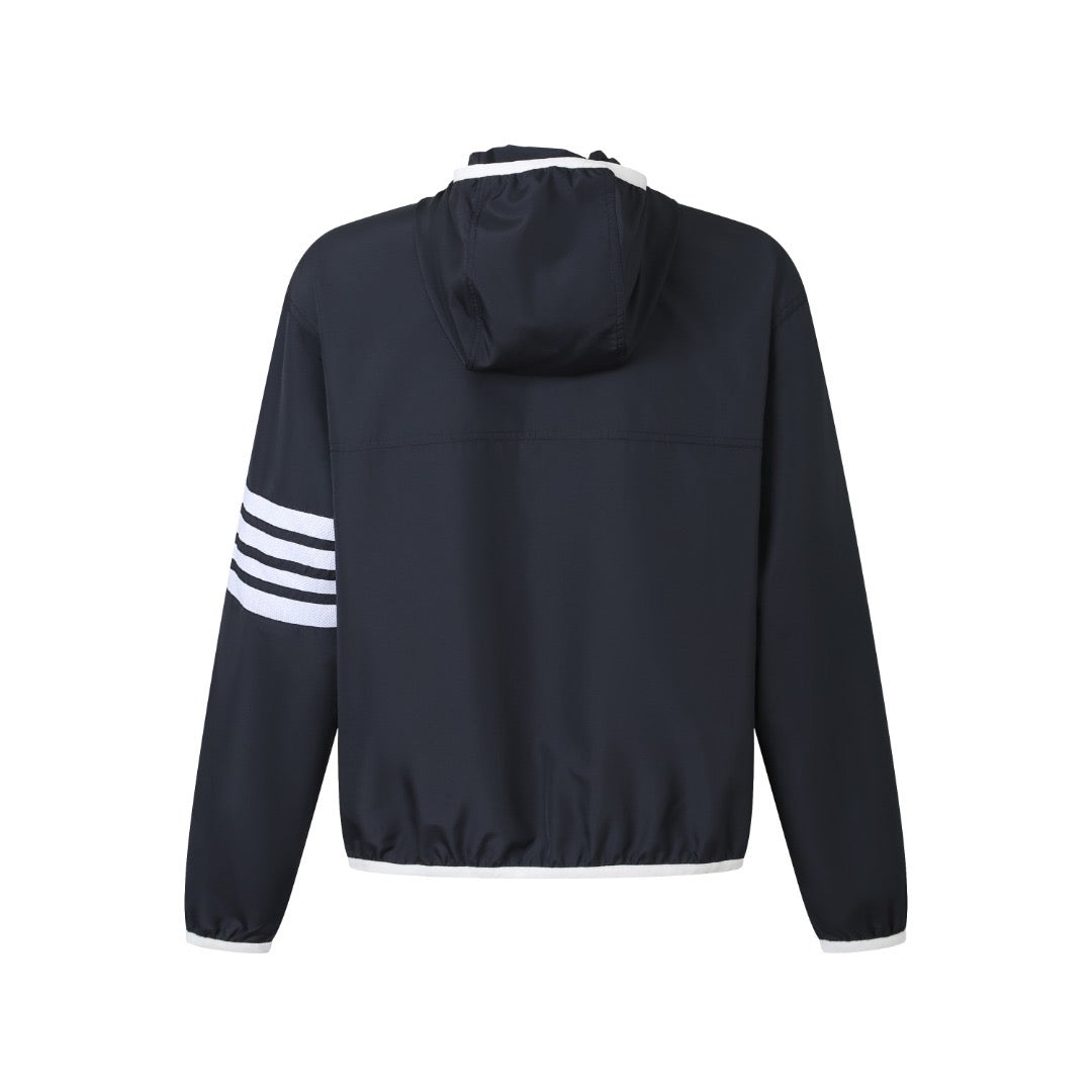 Thom Browne 4-Bar Stripe Hooded Jacket "Navy Blue"