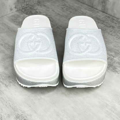 Gucci Slides "White-Silver"