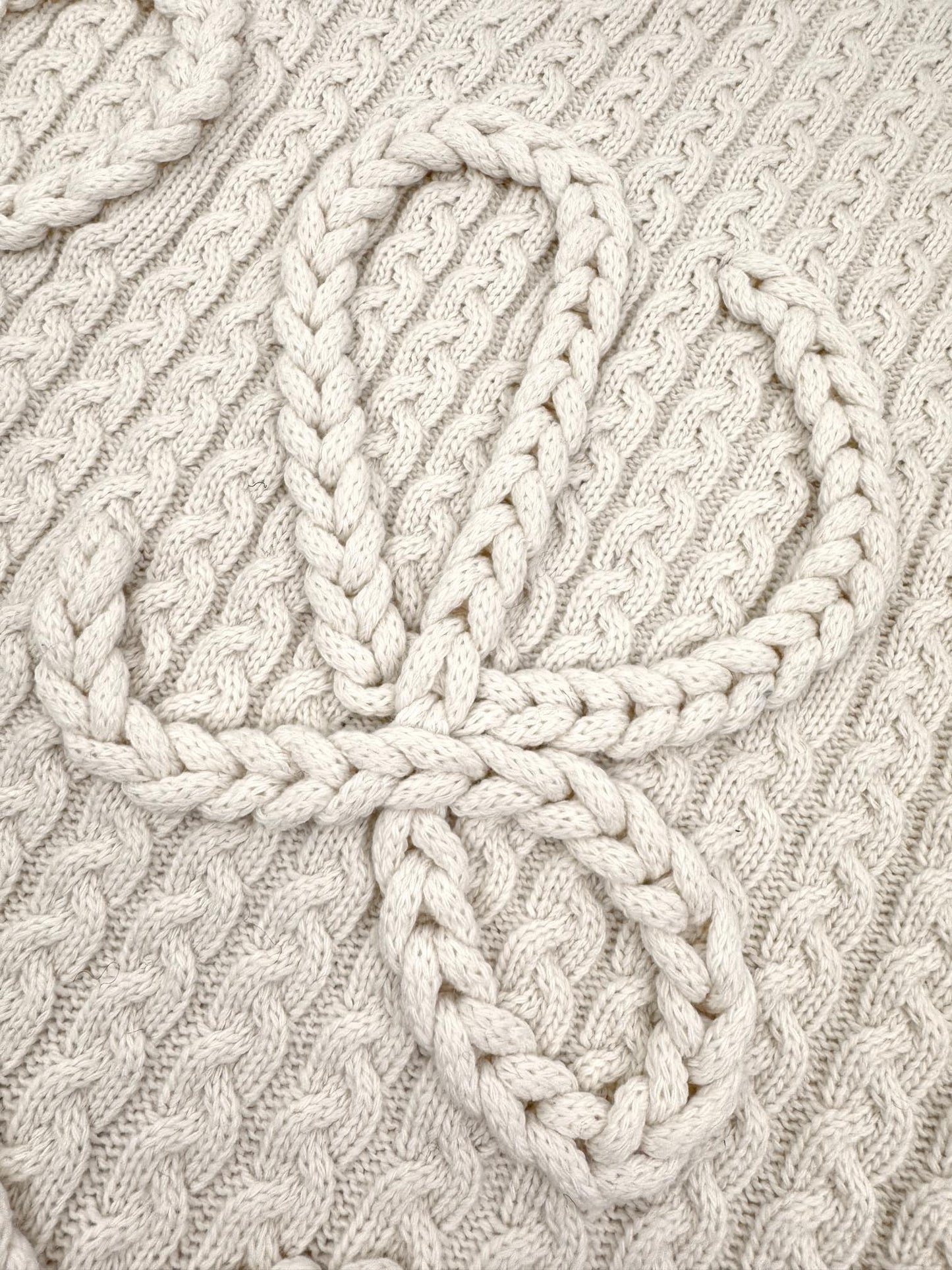Loewe Anagram Cable-Knit Wool Vest "White"