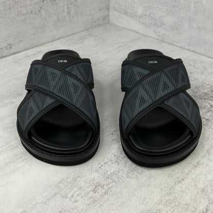 Dior CD Diamonds Slides "Black-Grey"