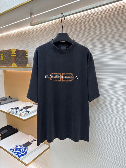 Balenciaga Logo Print T-Shirt "Faded Black"