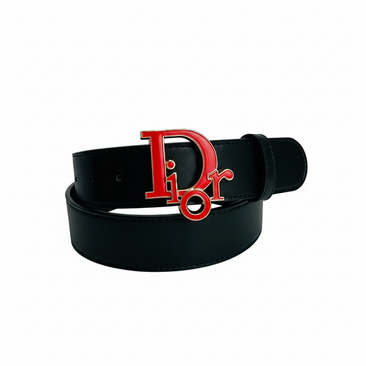 Dior Leather Belt "Black-Red"