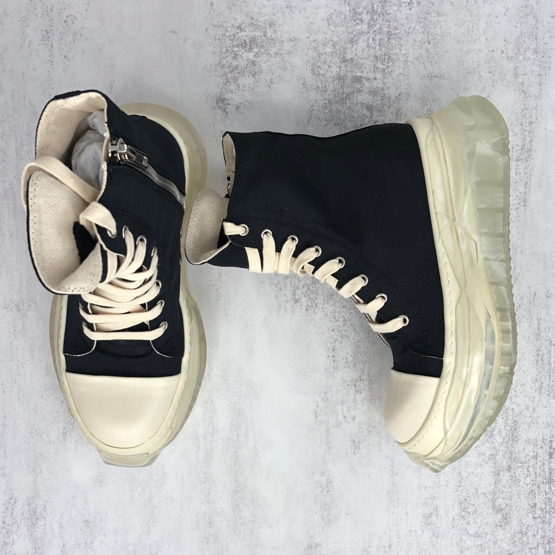 Rick Owens Abstract DRKSHDW High "Black-Beige Clear Sole"
