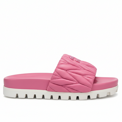 Miu Miu Leather Slides "Pink"