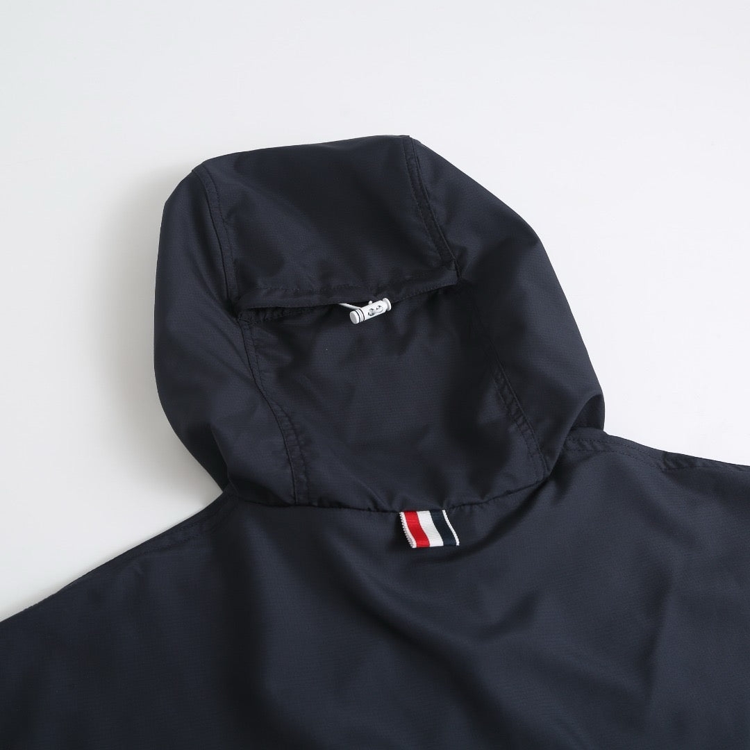 Thom Browne 4-Bar Stripe Hooded Jacket "Navy Blue"