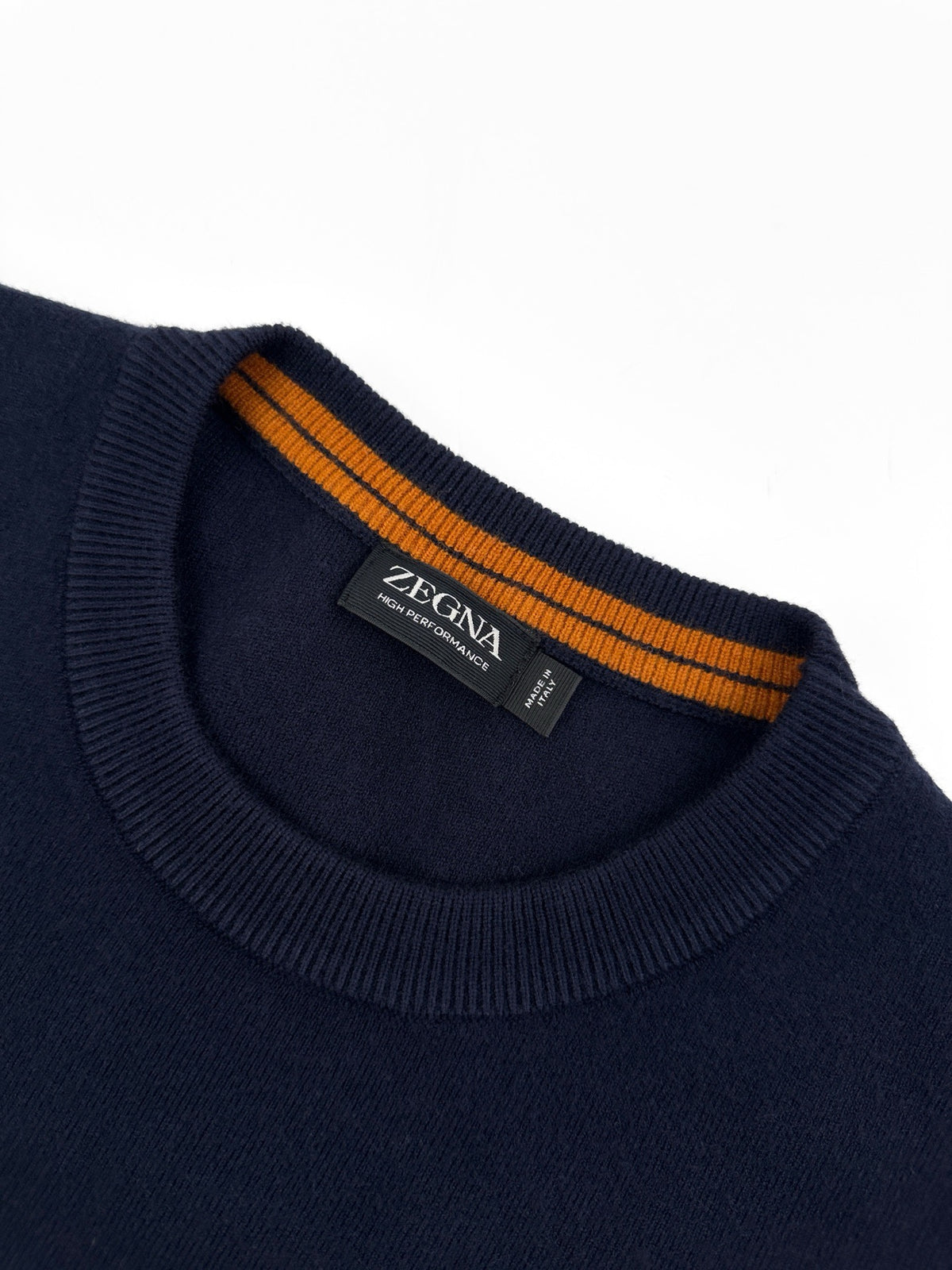 Zegna High Performance Wool Crewneck Sweater "Navy Blue"