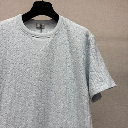 Dior Oblique T-Shirt "Baby Blue Terry Cotton Jacquard"