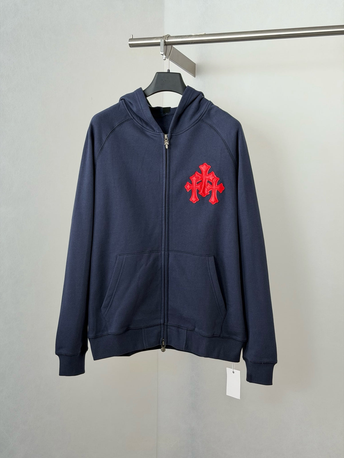 Chrome Hearts Paper Jam Triple Cross Zip Hoodie "Navy"