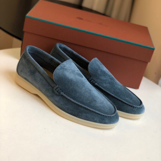 Loro Piana Summer Walk Loafers "Steel Blue"