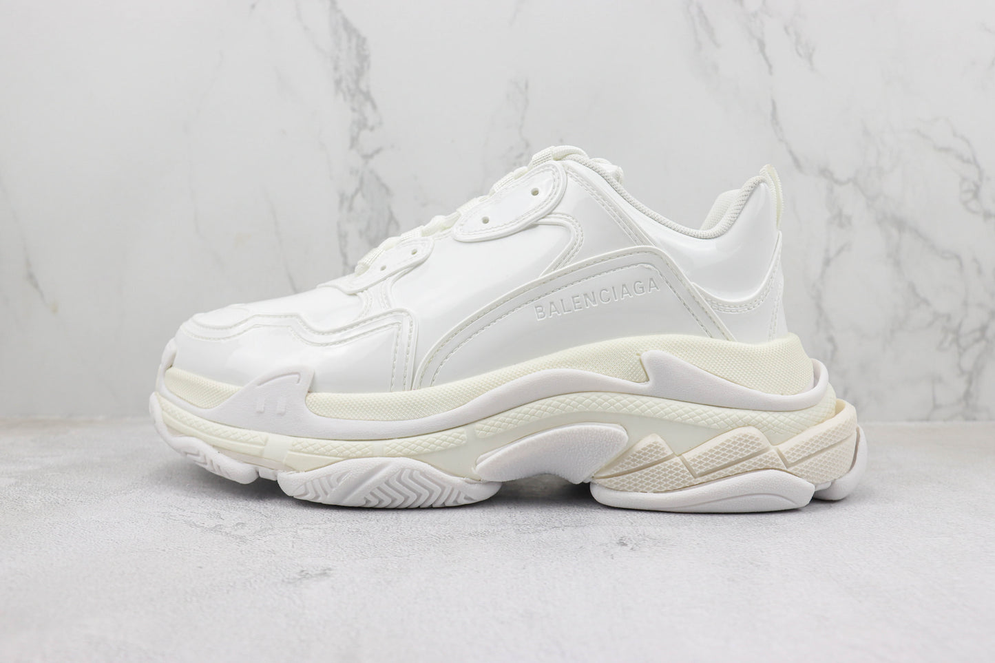 Balenciaga Triple S "White Leather Gloss"