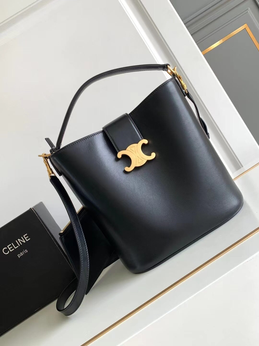 Celine Medium Bucket Louise in Smooth Calfskin