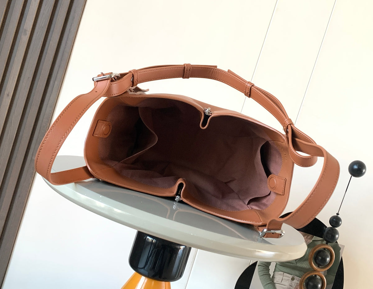 Loewe Hammock Flip Bag in Classic Calfskin "Brown"