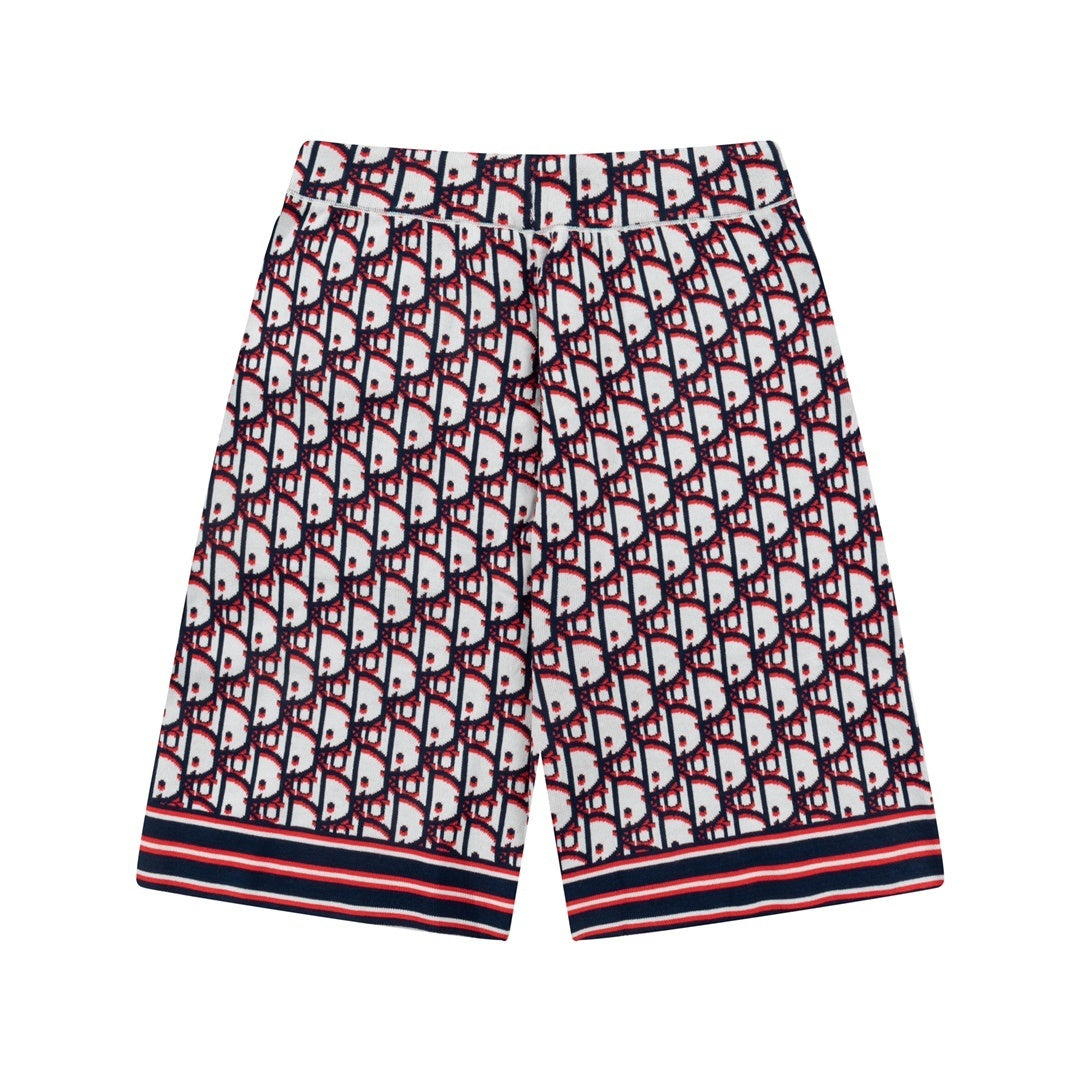 Dior Oblique Twill Shorts "White-Blue-Red"
