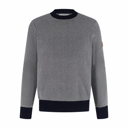 Moncler Leather Logo Cotton Sweater "Navy"