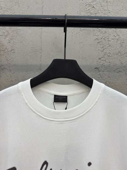 Balenciaga Script Logo T-Shirt "White"