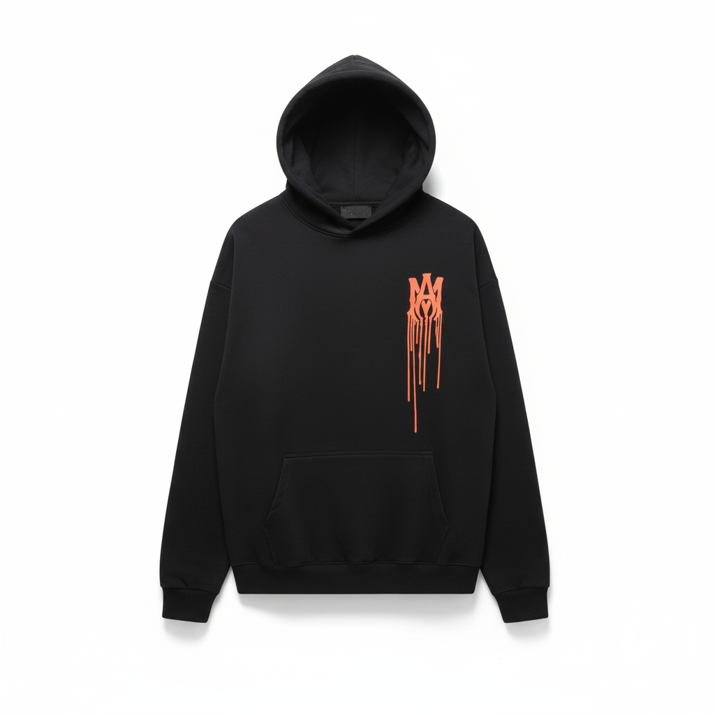 Amiri Spray Paint Hoodie "Black-Orange"