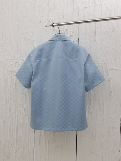 Gucci GG Cotton Oversized Shirt "Blue"