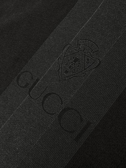 Gucci Cotton Hooded Sweatshirt with Muted Web "Black"
