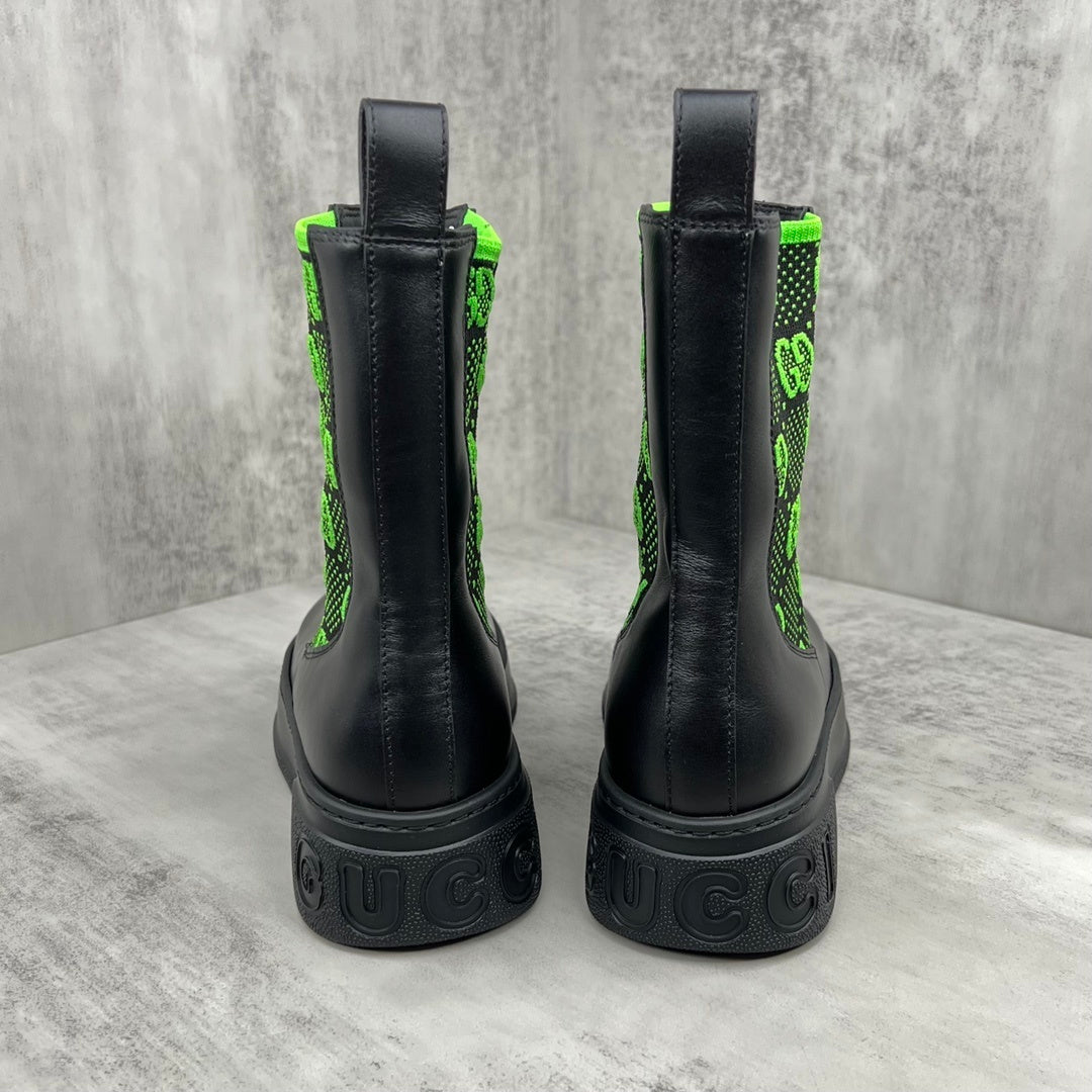 Gucci Leather Chelsea Boots "Green"
