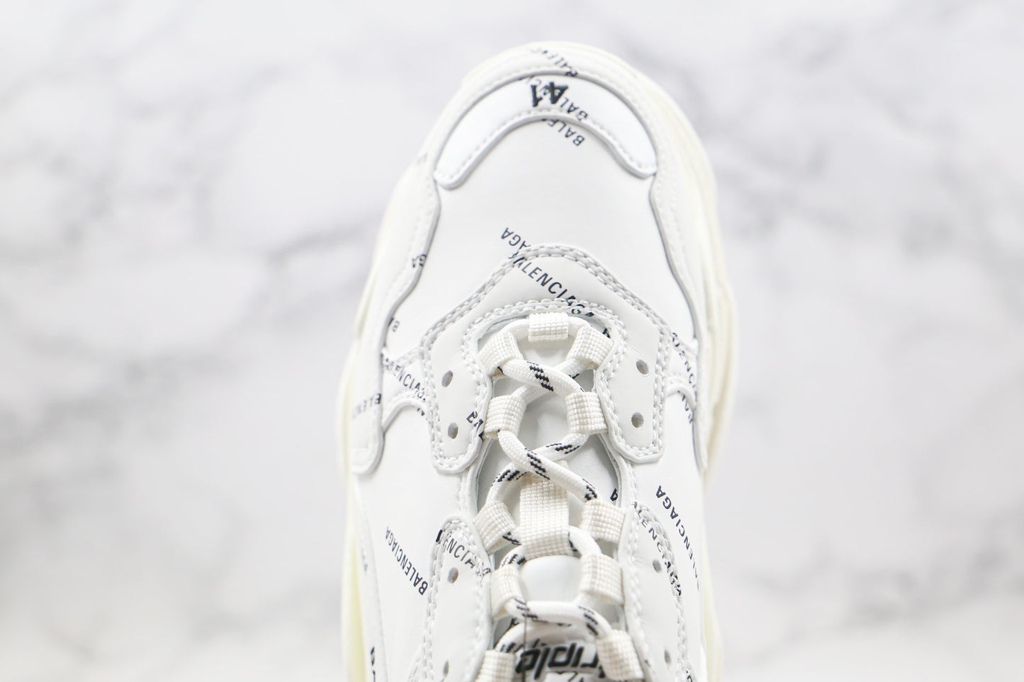 Balenciaga Triple S "White-All Over Logo"