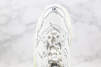 Balenciaga Triple S "White-All Over Logo"