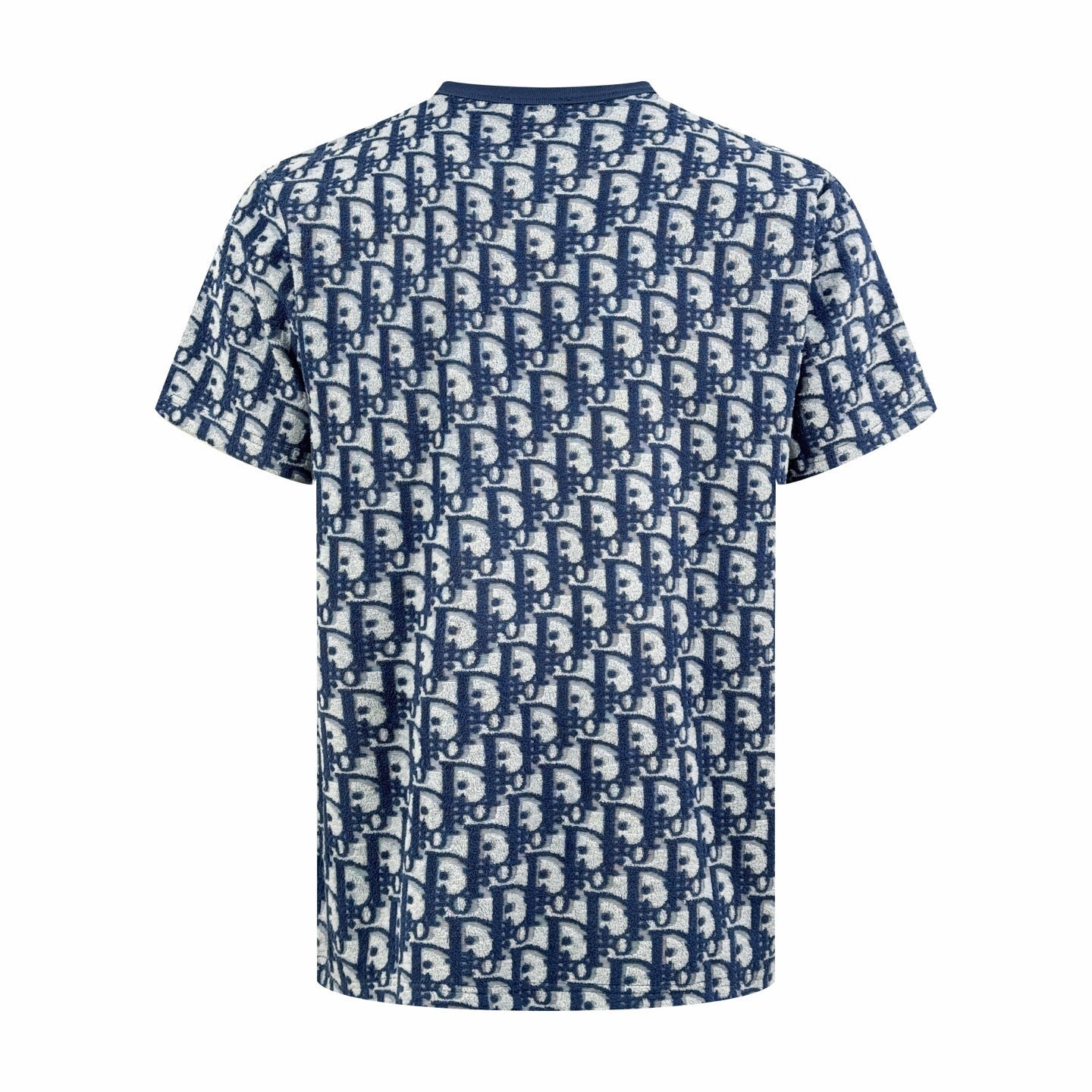 Dior Oblique T-Shirt "Blue and White Terry Cotton Jersey with Oblique Print"