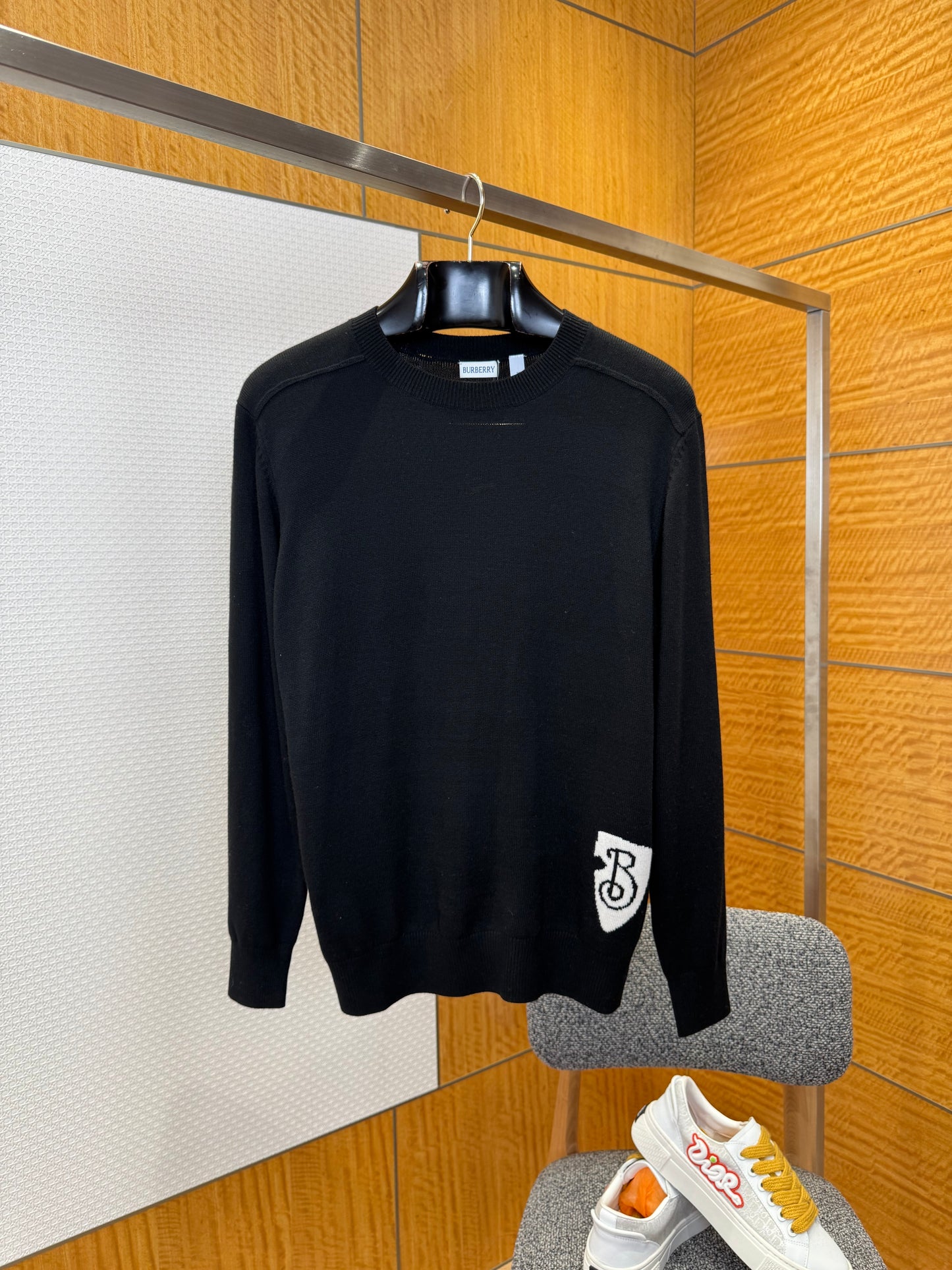 Burberry B Shield Wool Blend Sweater "Black"