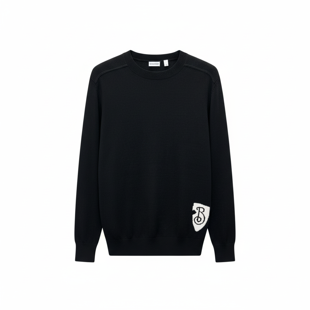 Burberry B Shield Wool Blend Sweater "Black"