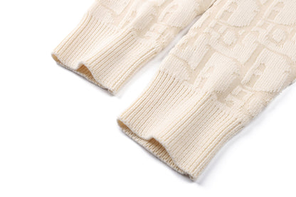 Dior Oblique Sweater "Ecru Cotton-Blend Jersey"