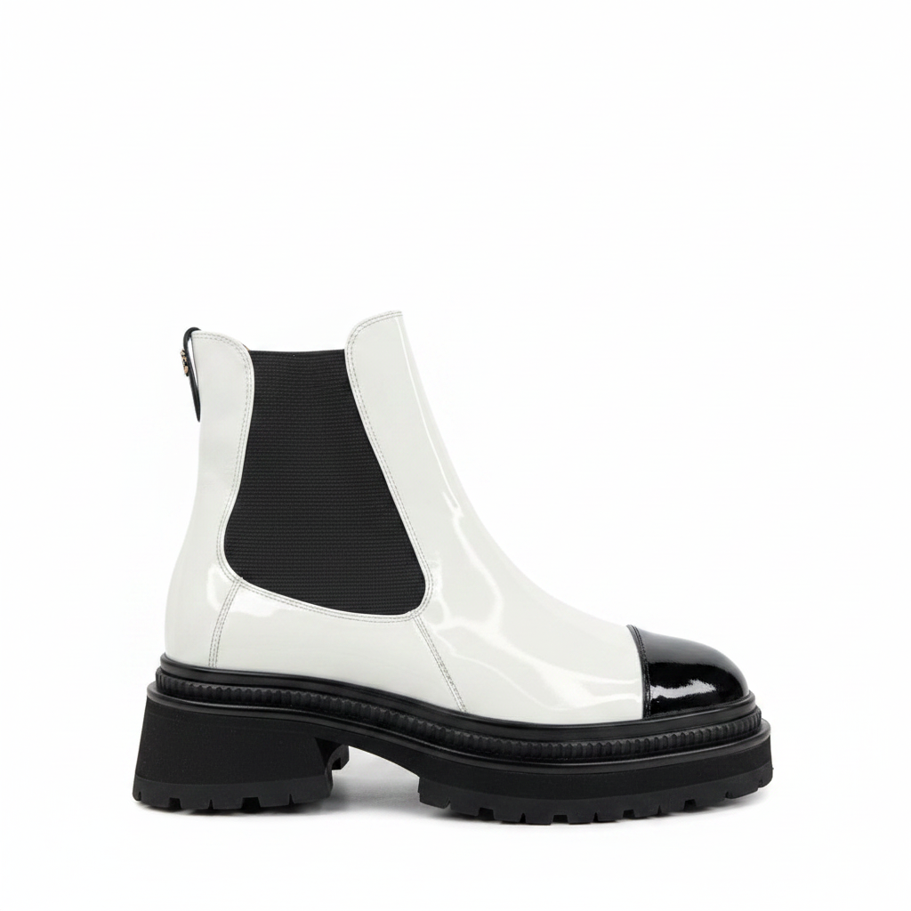 Chanel Chelsea Boots "White-Black"