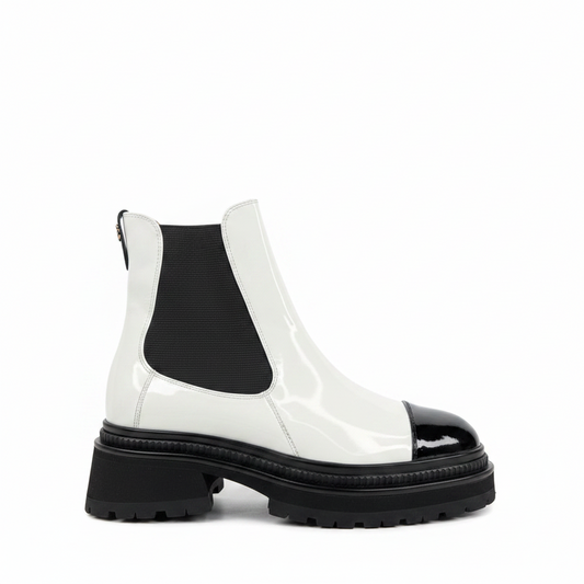 Chanel Chelsea Boots "White-Black"