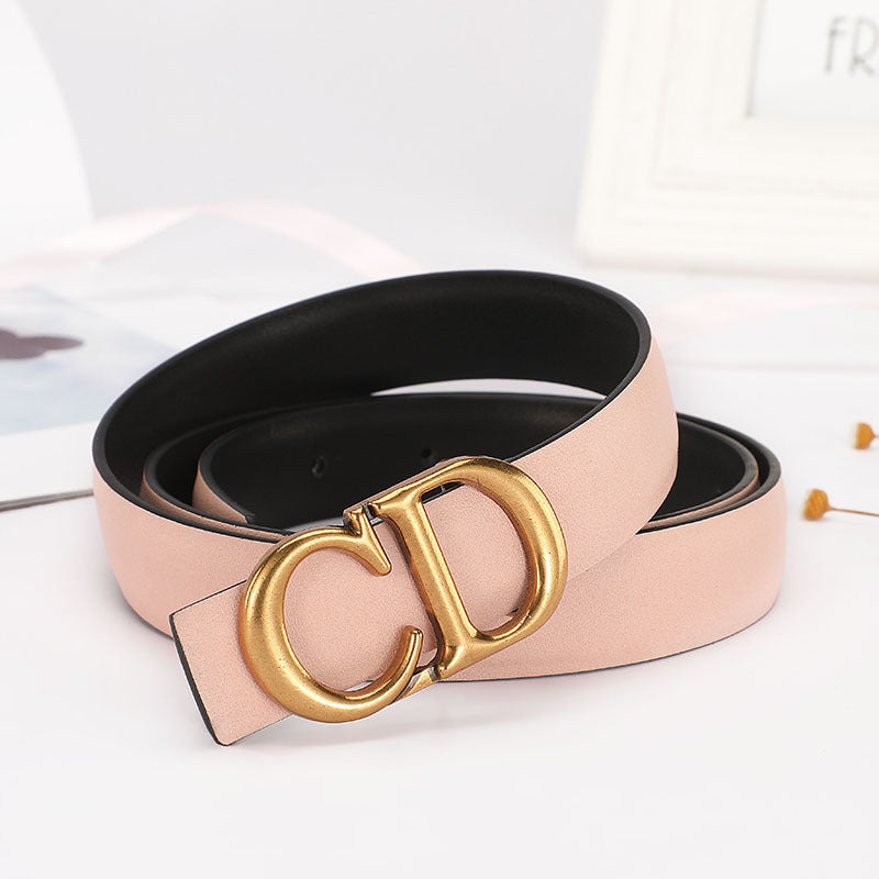 Dior Leather Belt "Pink-Gold"