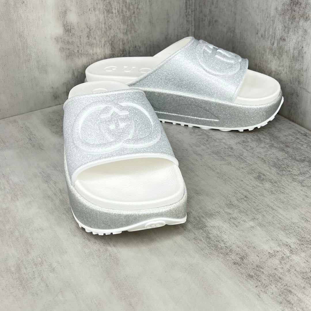 Gucci Slides "White-Silver"