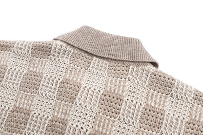 Louis Vuitton Tweedy Jacquard Check Cardigan "Beige"