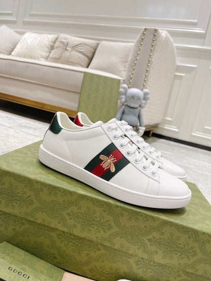 Gucci Ace Trainer with Bee "White"