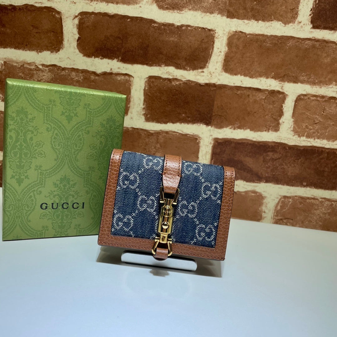 Gucci GG Denim Jackie Compact Wallet
