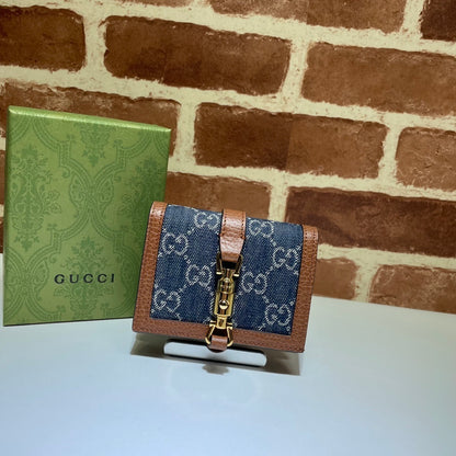Gucci GG Denim Jackie Compact Wallet