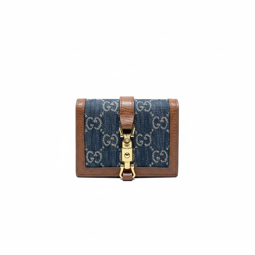 Gucci GG Denim Jackie Compact Wallet
