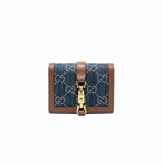 Gucci GG Denim Jackie Compact Wallet