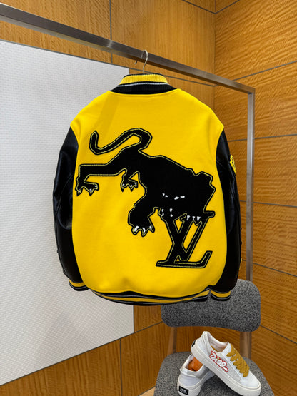 Louis Vuitton Leather Embroidered Varsity "Black-Yellow"