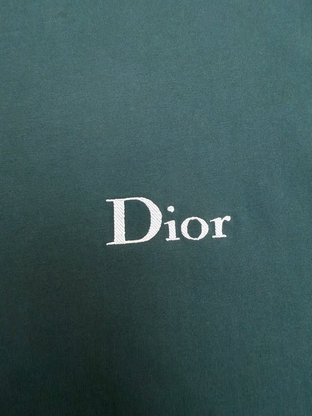Dior T-Shirt with Dior Embroidery "Green Cotton Jersey"