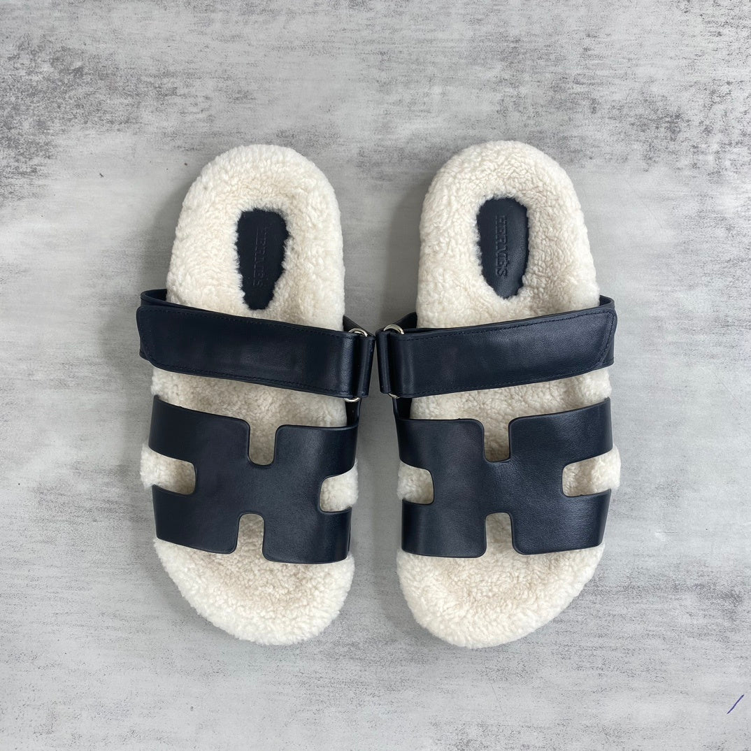 Hermes Chypre Sandals "Black"