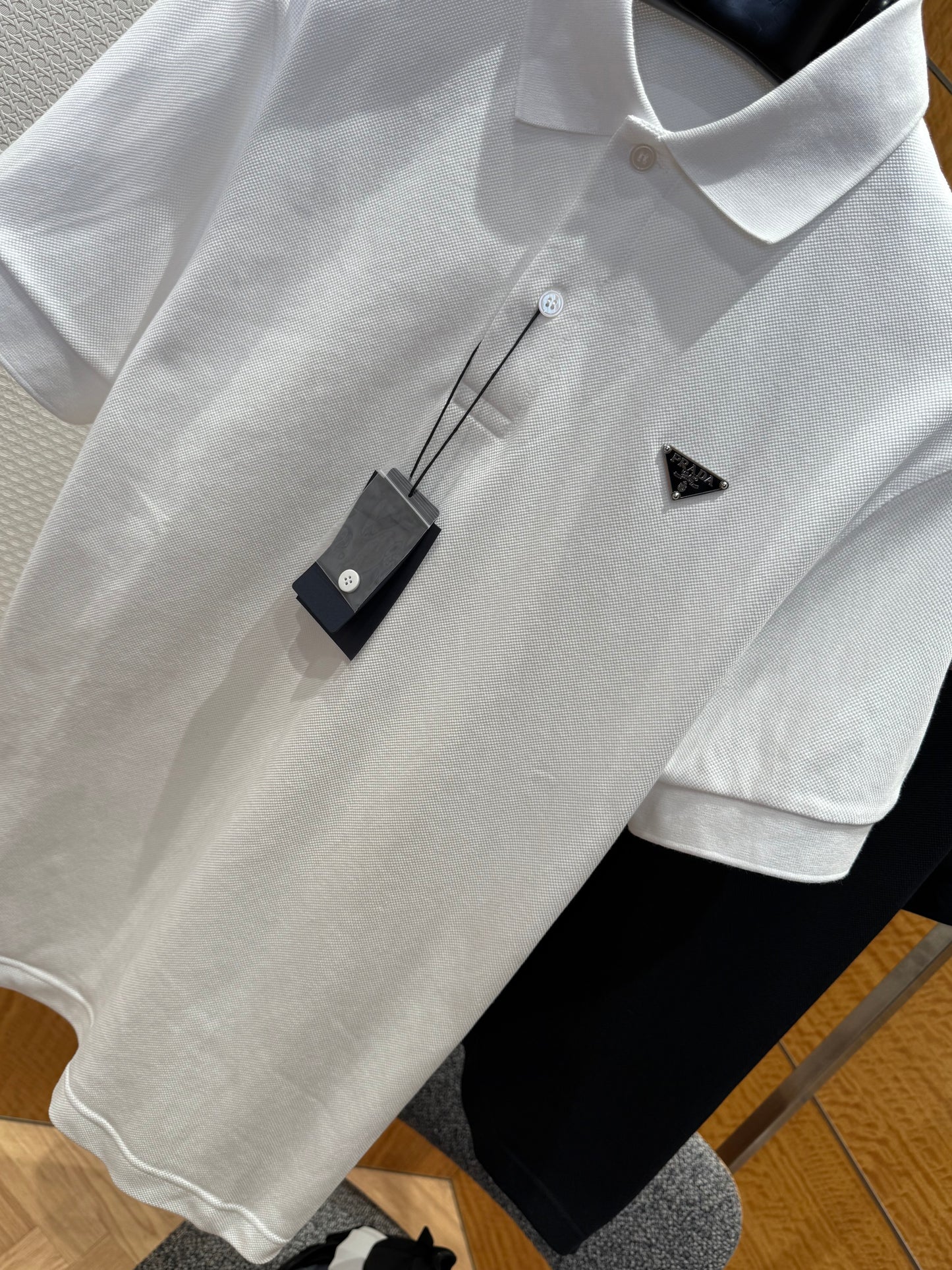 Prada Piqué Polo T-Shirt "White"