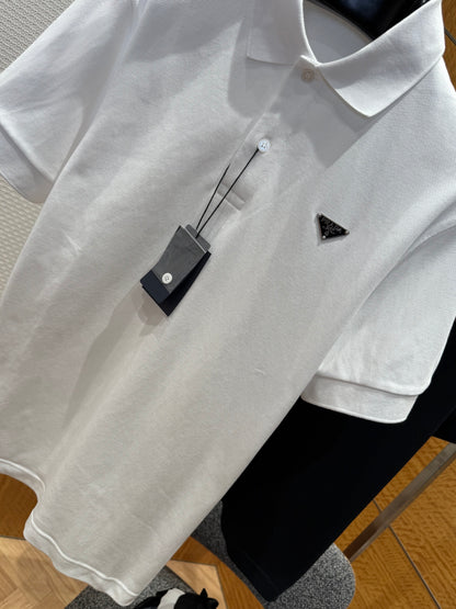Prada Piqué Polo T-Shirt "White"