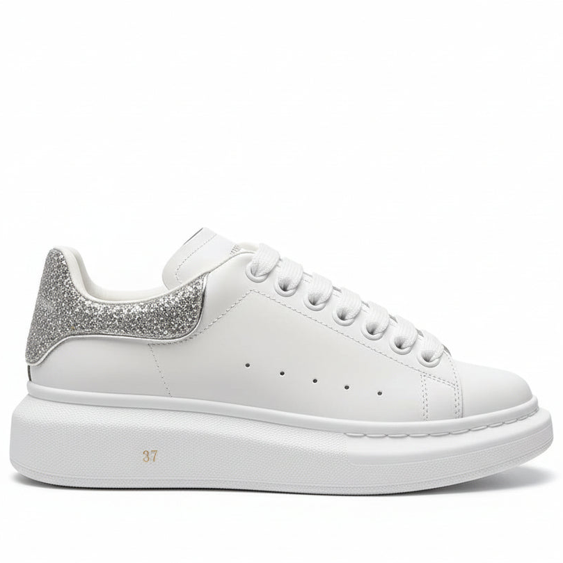 Alexander McQueen Oversized "White-Silver Glitter"