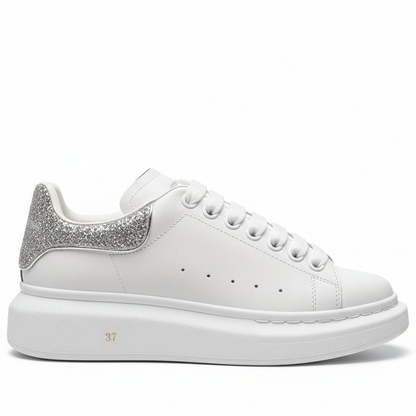 Alexander McQueen Oversized "White-Silver Glitter"